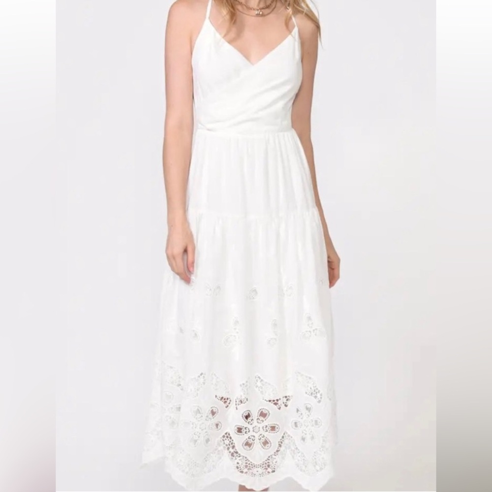 Adelyn Rae | White dress with sewn patterns